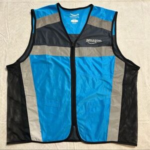 Amazon Blue Reflective High Visibility Vest Delivery Employee Uniform Mens XL